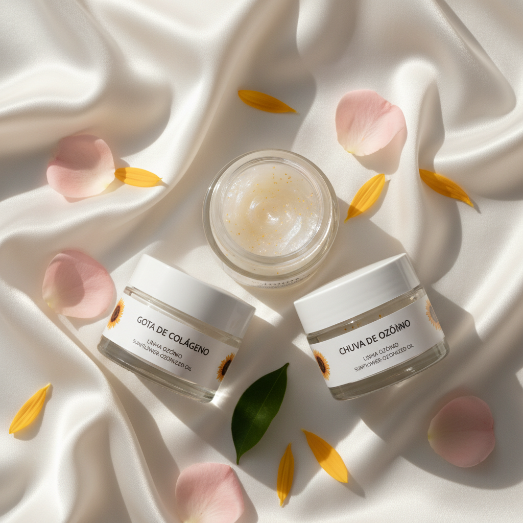 Kit Linha Ozonio Kokeshi - como usar flatlay