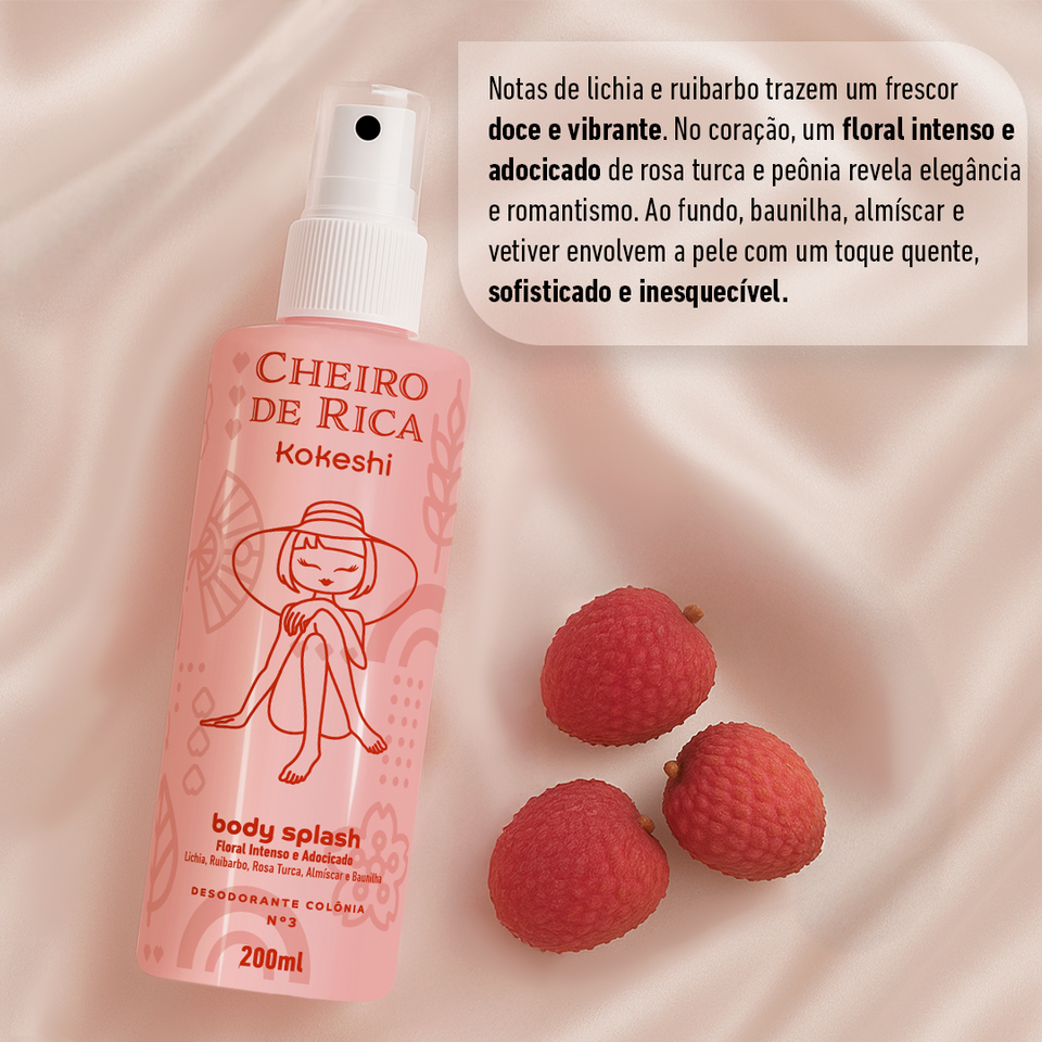 Body Splash - Cheiro de Rica Floral Intenso e Adocicado