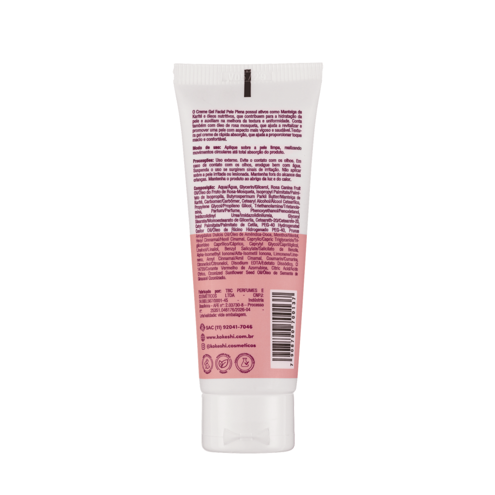Creme Gel Facial Pele Plena Kokeshi