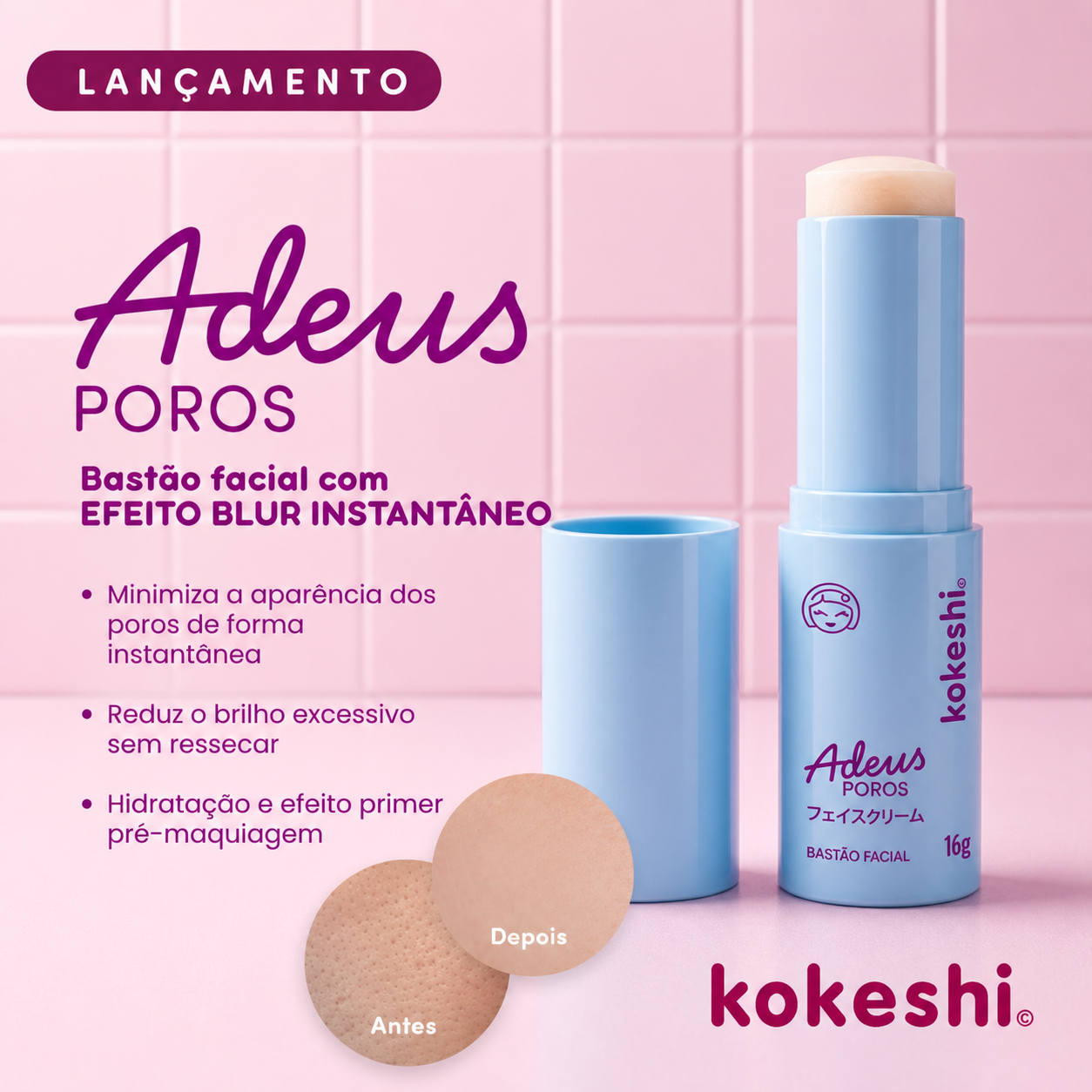 Bastão Facial Adeus Poros