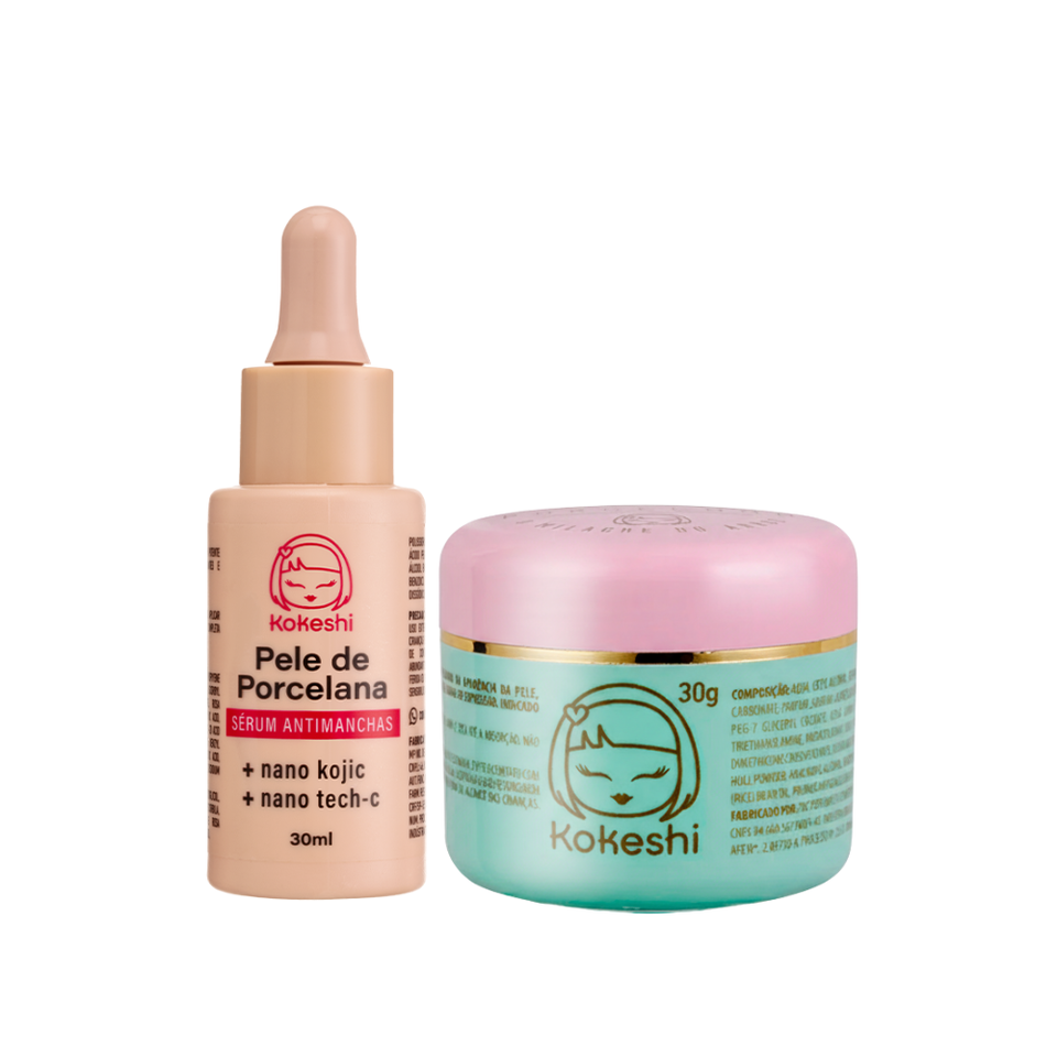 Kit Clareador Facial Kokeshi - Hidratante + Sérum Antimanchas