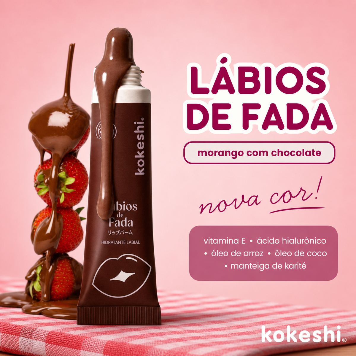 Lábios de Fada - Morango com Chocolate