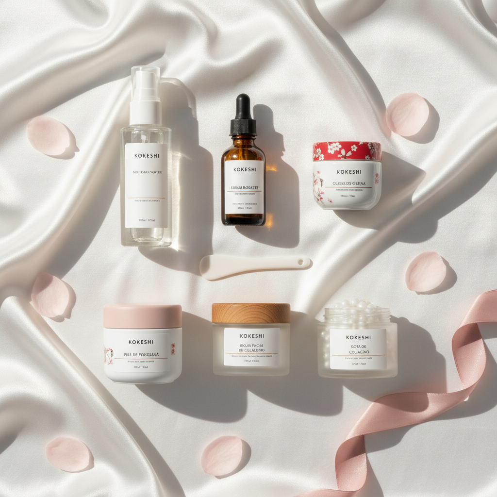 Kit Pele Radiante 6 em 1 - como usar flatlay