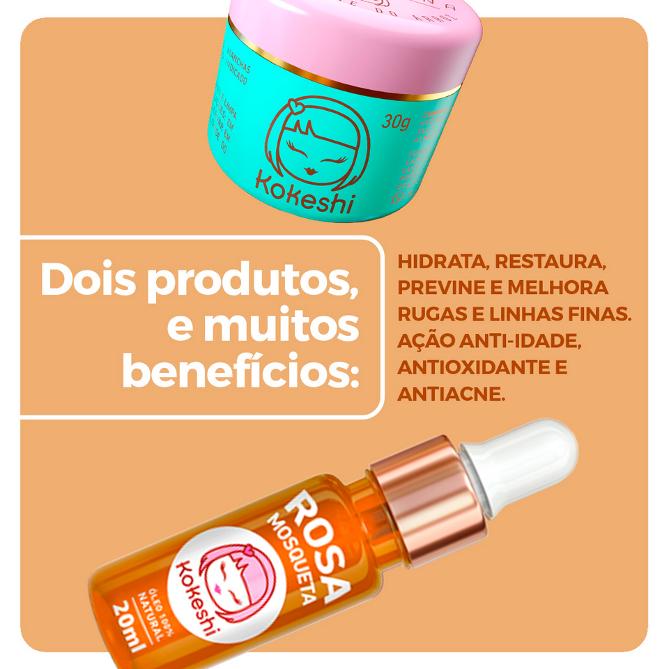 Kit Pele de Porcelana + Óleo de Rosa Mosqueta