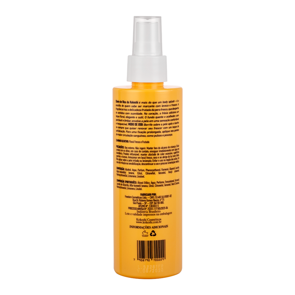 Body Splash - Cheiro de Rica Floral Fresco e Frutado