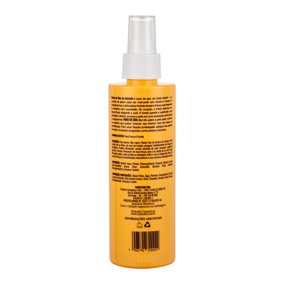 Body Splash - Cheiro de Rica Floral Fresco e Frutado